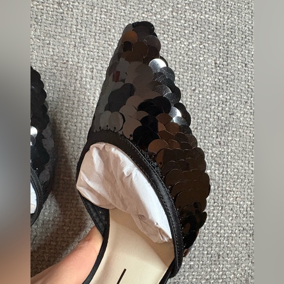 Dolce Vita ELIZA Confetti Heels 8.5 Black Sequin Mesh Stiletto 3”Pumps NWT - Picture 14 of 16